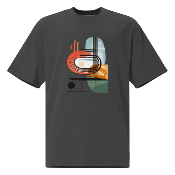 Men's oversized abstract geometric faded t-shirt