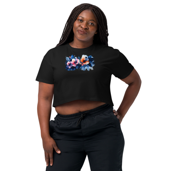 Women’s watercolor flowers crop top