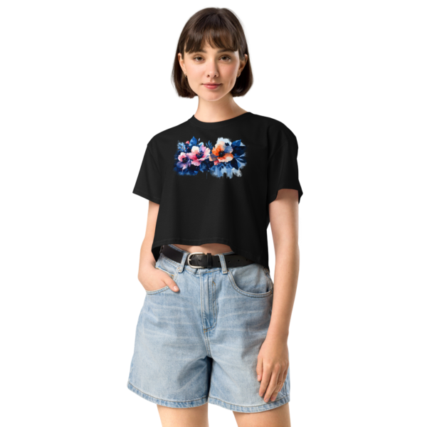 Women’s watercolor flowers crop top