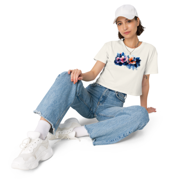 Women’s watercolor flowers crop top
