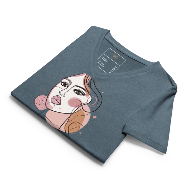 Women’s watercolor portrait relaxed v-neck t-shirt
