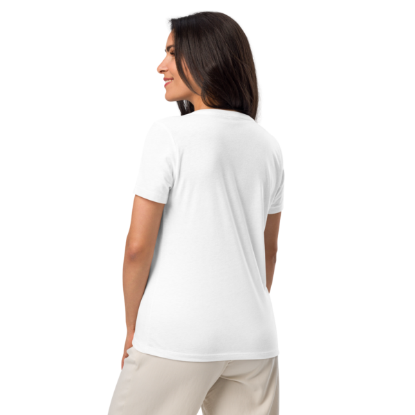 Women’s watercolor portrait relaxed v-neck t-shirt
