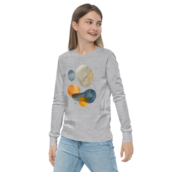 Youth long sleeve geometric shapes tee