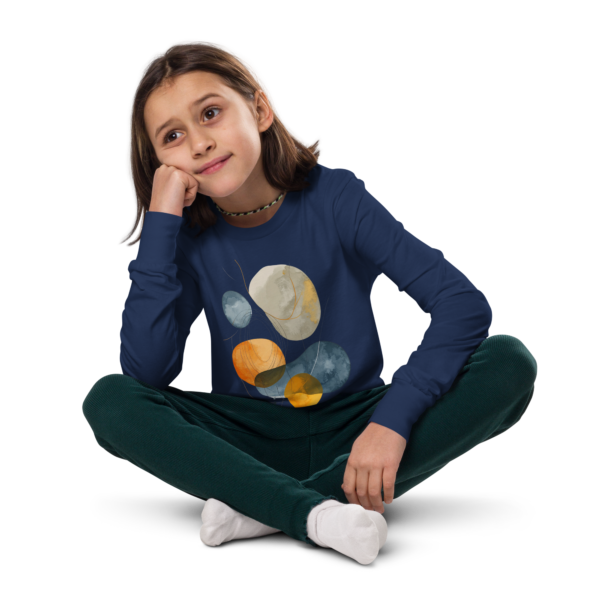 Youth long sleeve geometric shapes tee