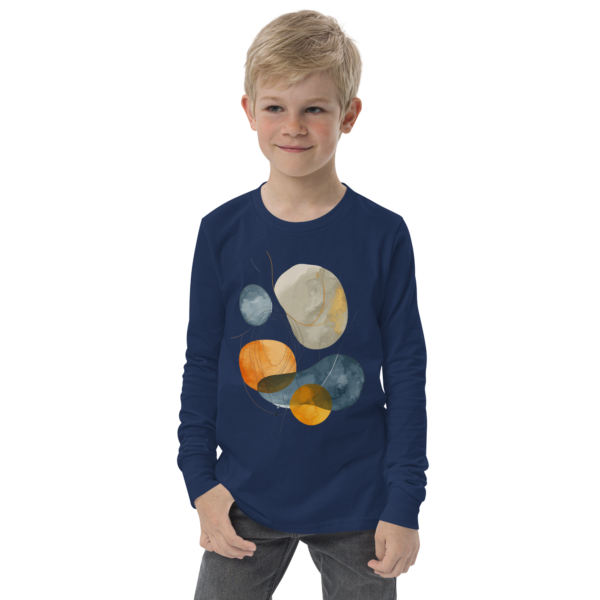 Youth long sleeve geometric shapes tee