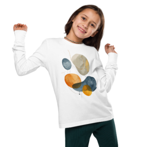 Youth long sleeve geometric shapes tee