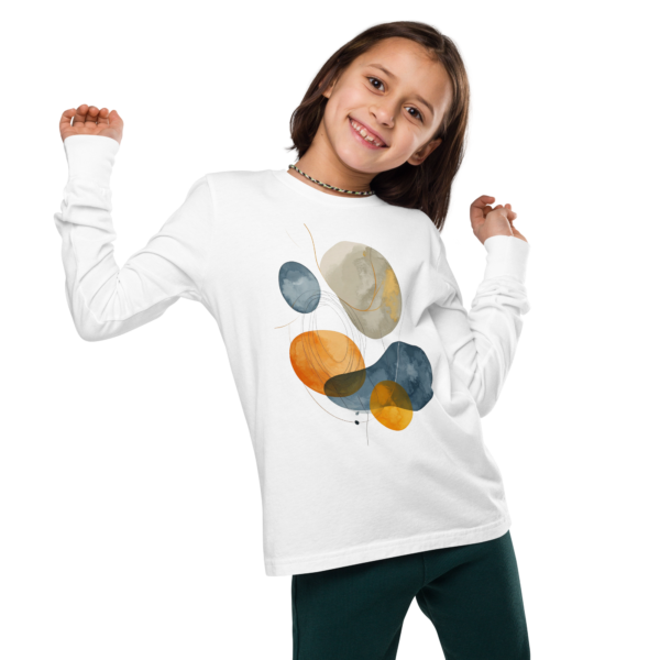 Youth long sleeve geometric shapes tee