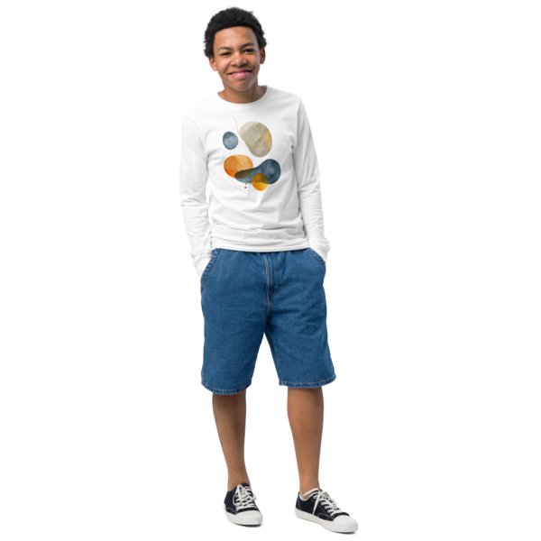 Youth long sleeve geometric shapes tee